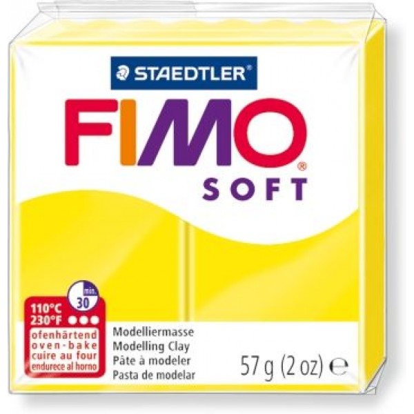 Полимерная глина FIMO Soft 10 (лимонный) 57г, арт. 8020-10 
